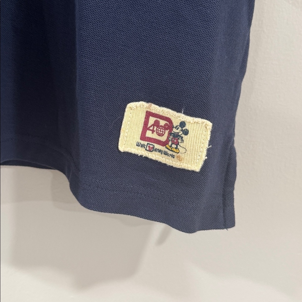 NWT Disney Men's Dark Blue Polo Shirt with Mickey 71 Patch - Picture 3 of 6